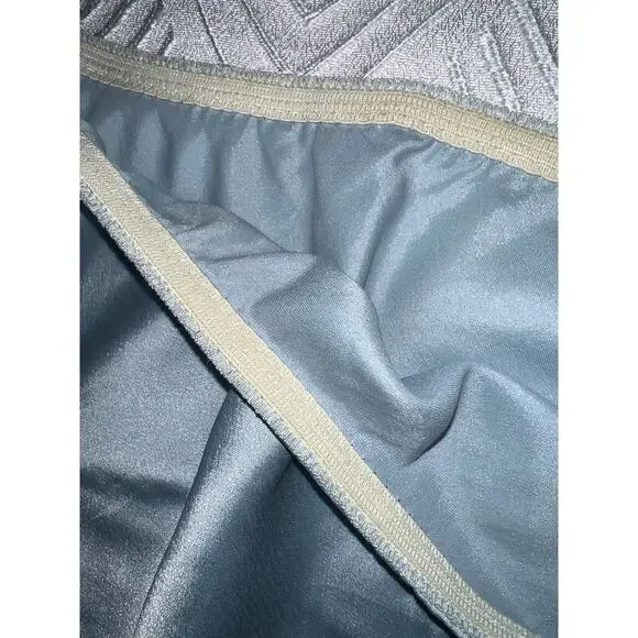 Vintage Christian Dior Slip Skirt Light Blue Lace Trim ILGWU USA Made M - Picture 11 of 15